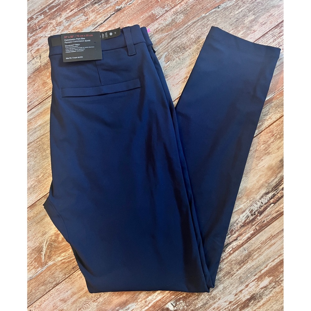 Lululemon Commission Pant Slim 31x32 True Navy Warpstreme ABC Mens NWT - Picture 3 of 8